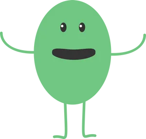 Happy Green Bean Cartoon Character PNG image