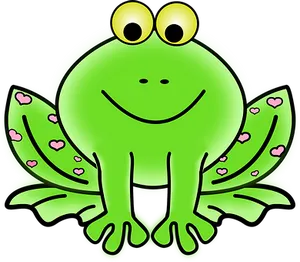 Happy Green Frog Cartoon
