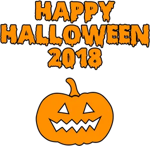 Happy Halloween2018 Pumpkin Graphic PNG image