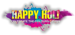 Happy Holi Celebration Banner PNG image