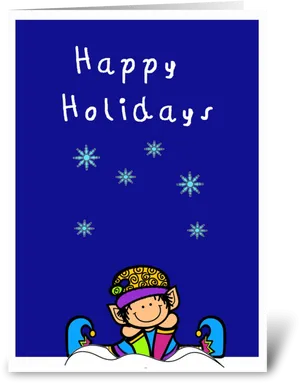 Happy Holidays Elf Greeting Card