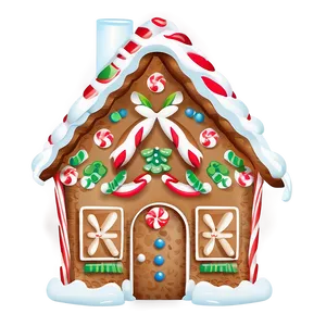 Happy Holidays Gingerbread House PNG 05232024