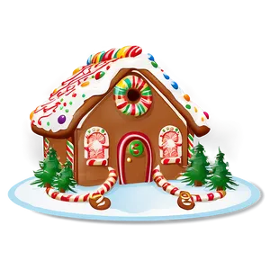 Happy Holidays Gingerbread House PNG 5 PNG