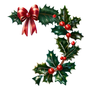 Happy Holidays Holly Decoration PNG Fcd PNG