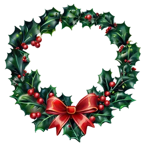 Happy Holidays Holly Decoration PNG Mfe5