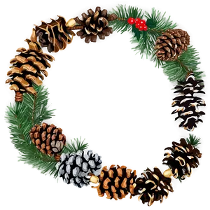 Happy Holidays Pine Cone Garland Png 05232024 PNG image