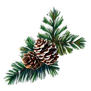 Happy Holidays Pine Cone Garland PNG 44 PNG