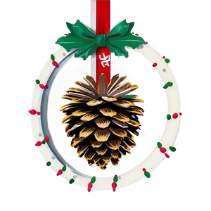 Happy Holidays Pine Cone Garland PNG Kgs49