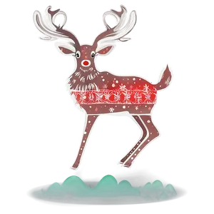 Happy Holidays Reindeer Graphic PNG 05232024