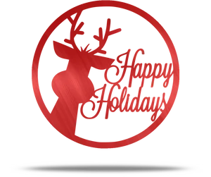 Happy Holidays Reindeer Silhouette