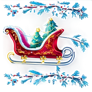 Happy Holidays Santa Sleigh PNG Pba25