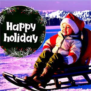 Happy Holidays Sledding Adventure PNG 05232024