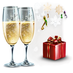 Happy Holidays Sparkling Champagne PNG Unh PNG