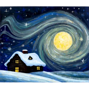 Happy Holidays Starry Night Png 05232024 PNG image