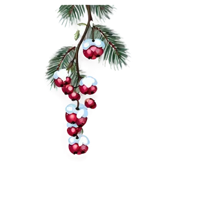 Happy Holidays Winter Berries PNG Qll74