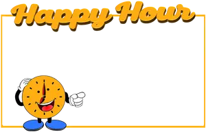 Happy Hour Clock Character PNG image