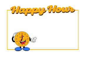 Happy Hour Clock Character Graphic