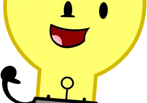 Happy Lightbulb Cartoon Character PNG