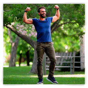 Happy Man In Park PNG 06272024