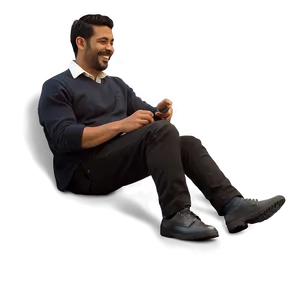 Happy Man Sitting PNG Qnv