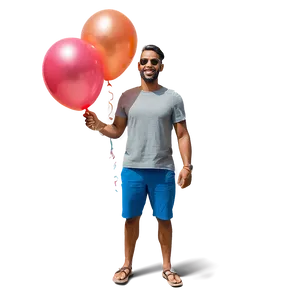 Happy Man With Balloons PNG 06272024 PNG