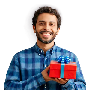 Happy Man With Gift PNG 06272024 PNG