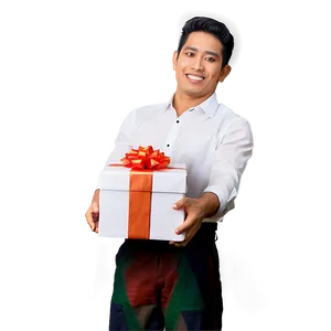 Happy Man With Gift PNG Idh PNG