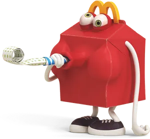 Happy Meal Box Character Blowing Party Horn PNG