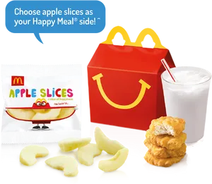Happy Mealwith Apple Slicesand Chicken Nuggets PNG