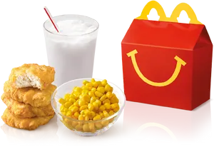Happy Mealwith Chicken Nuggetsand Corn PNG