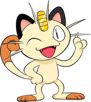 Happy Meowth Pokemon PNG image