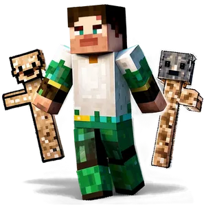 Happy Minecraft Villager PNG Opu