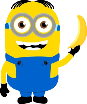 Happy Minionwith Banana PNG image