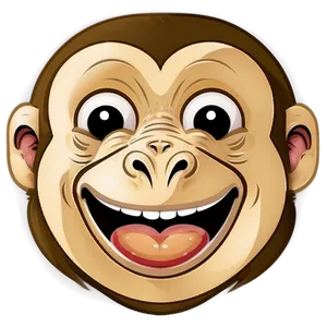 Happy Monkey Face Illustration Png 7 PNG image