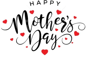 Happy Mothers Day Heartsand Script PNG image