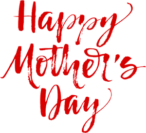 Happy Mothers Day Red Calligraphy PNG image