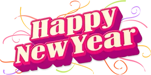 Happy New Year Celebration Graphic PNG image