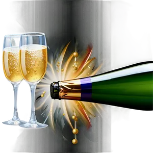 Happy New Year Champagne Toast Png Hou14 PNG image