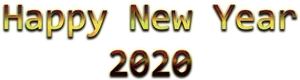 Happy New Year2020 Celebration Text PNG image