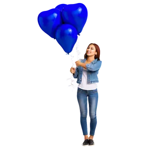 Happy Person With Balloons PNG 28