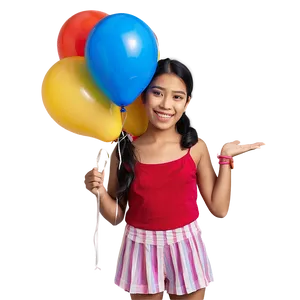 Happy Person With Balloons PNG 83
