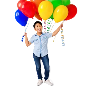 Happy Person With Balloons PNG Cuc55 PNG