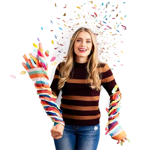 Happy Person With Confetti PNG 06122024
