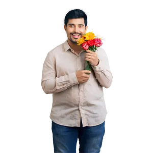 Happy Person With Flowers PNG Bfi56 PNG