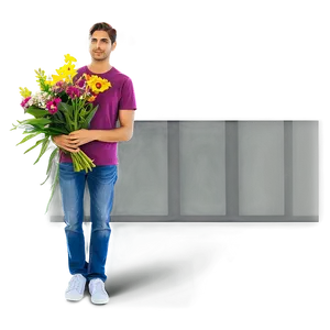 Happy Person With Flowers PNG Vsb44 PNG