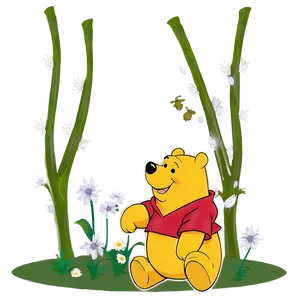 Happy Pooh Illustration PNG Tve36 PNG