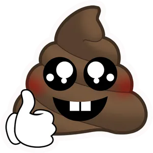 Happy Poop Emoji Thumbs Up PNG image