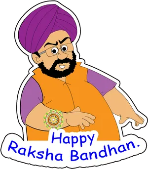 Happy Raksha Bandhan Cartoon Man PNG image