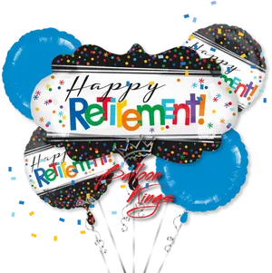 Happy Retirement Celebration Balloons PNG image