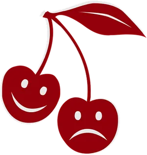Happy Sad Cherries Illustration